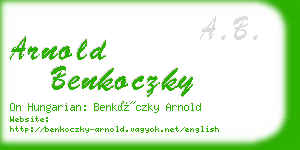 arnold benkoczky business card